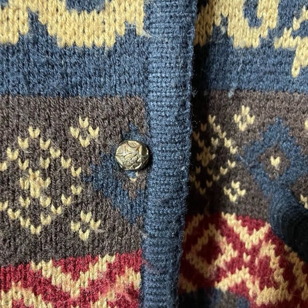 Vintage Crystal Kobe Cardigan Button Down Sweater u Pockets Size Large Blue - Picture 3 of 5